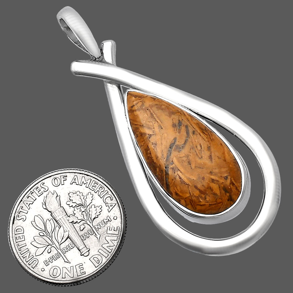 Natural Coquina Fossil Jasper - India Pendant P-1314 SDP143991
