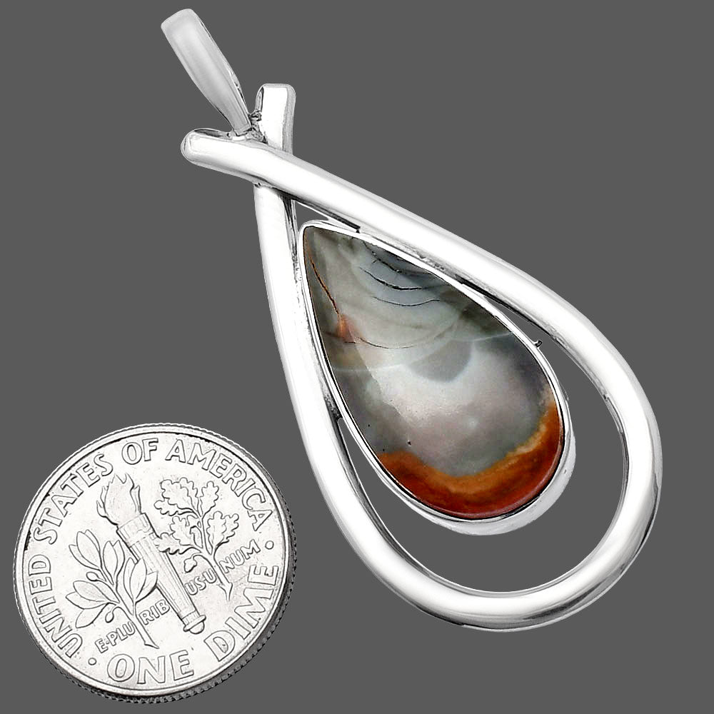 Natural Polygram Jasper Pendant P-1314 SDP143994
