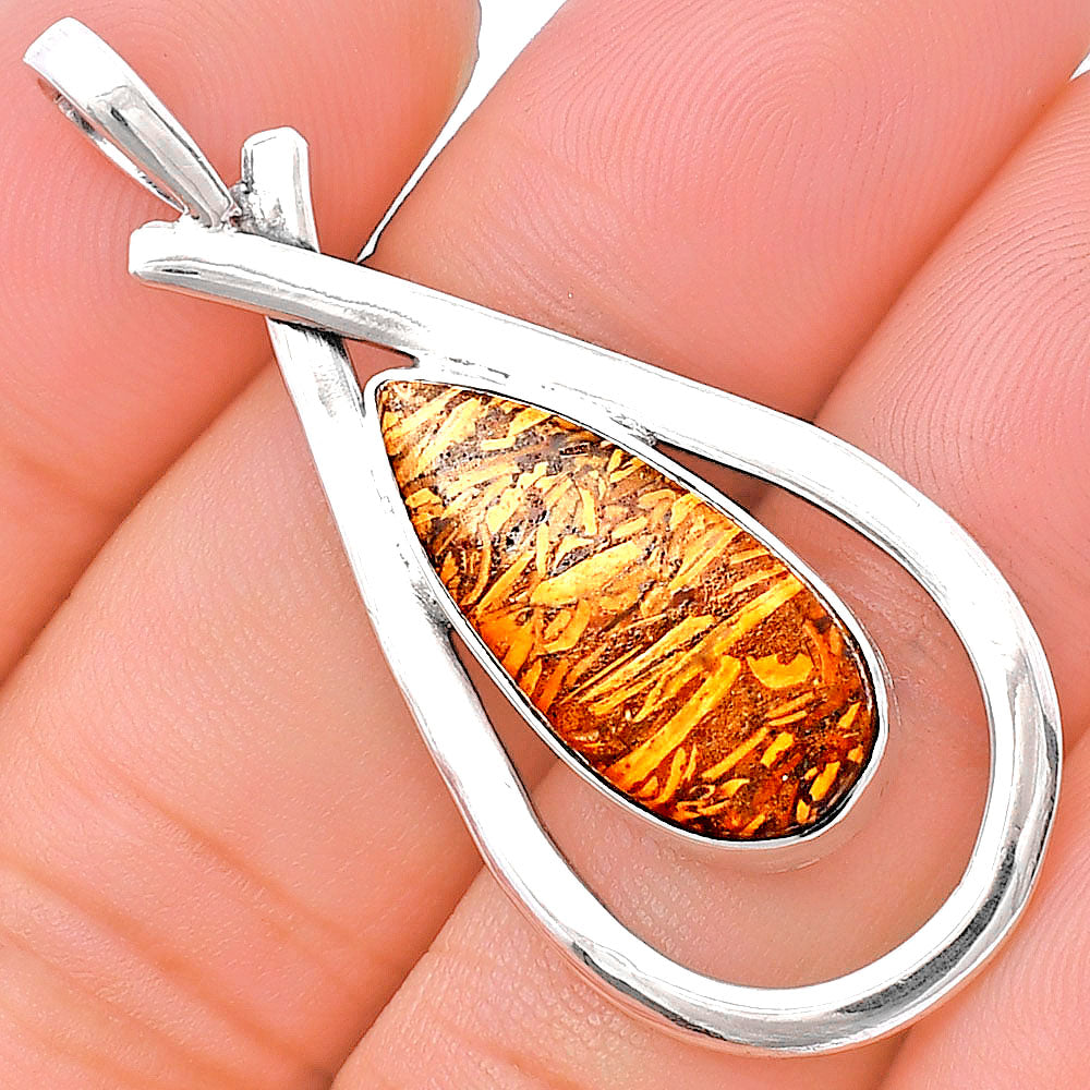 Natural Coquina Fossil Jasper - India Pendant P-1314 SDP144003