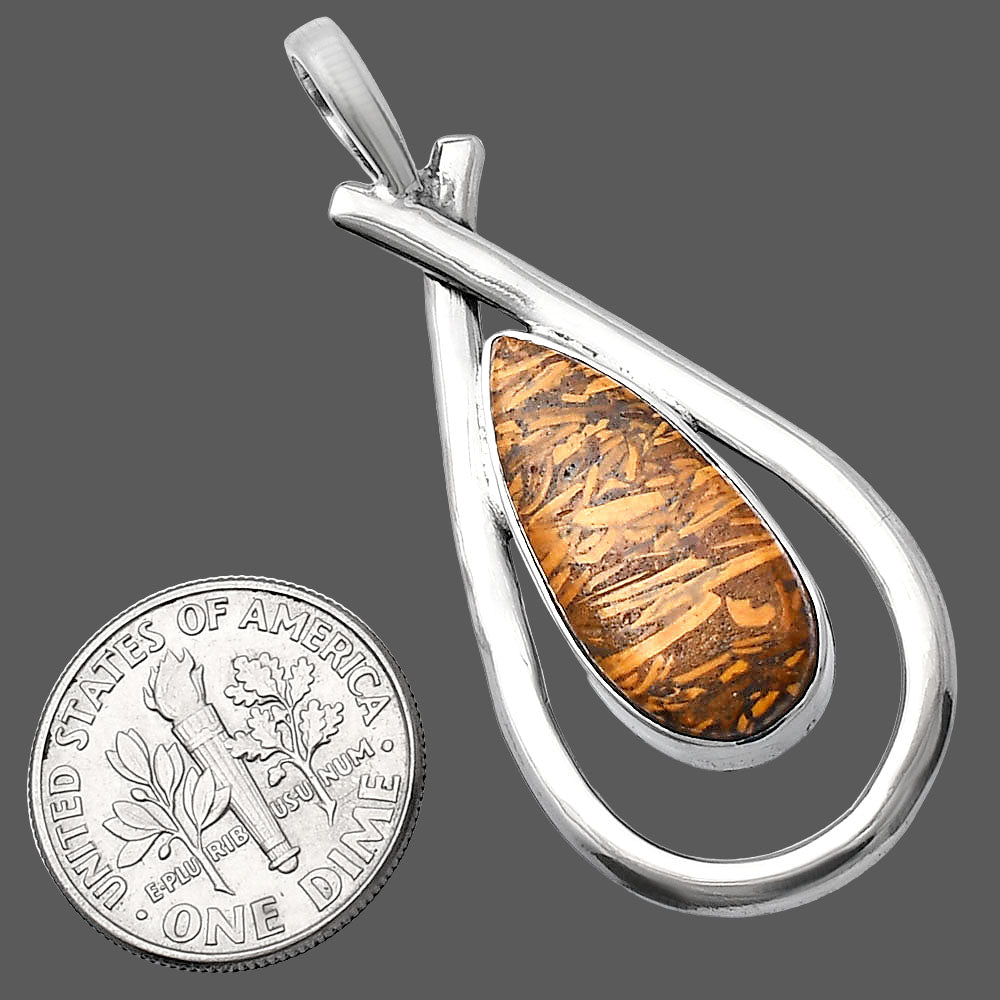 Natural Coquina Fossil Jasper - India Pendant P-1314 SDP144003