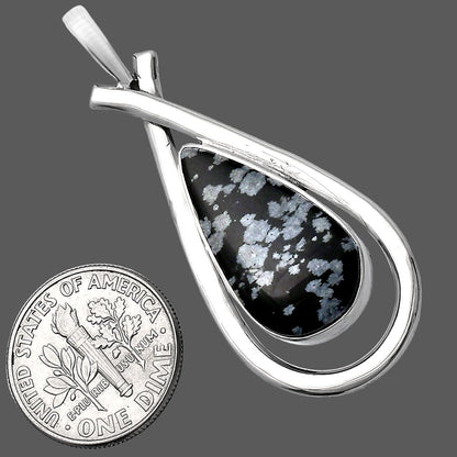 Natural Snow Flake Obsidian Pendant P-1314 SDP144014