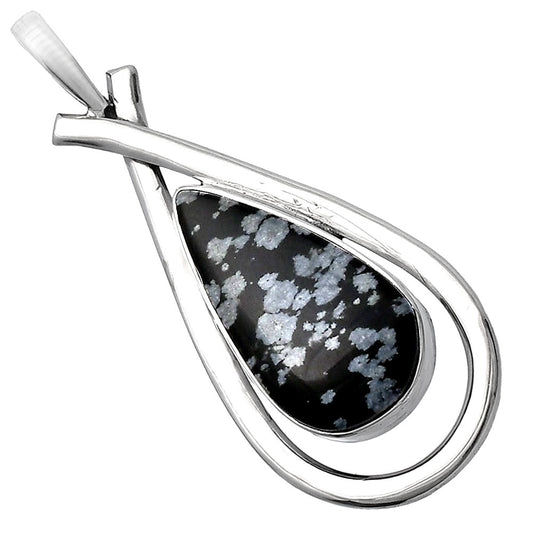 Natural Snow Flake Obsidian Pendant P-1314 SDP144014