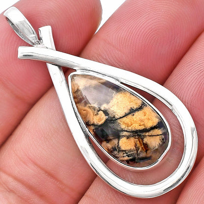 Natural Rose Plume Agate Pendant P-1314 SDP144017