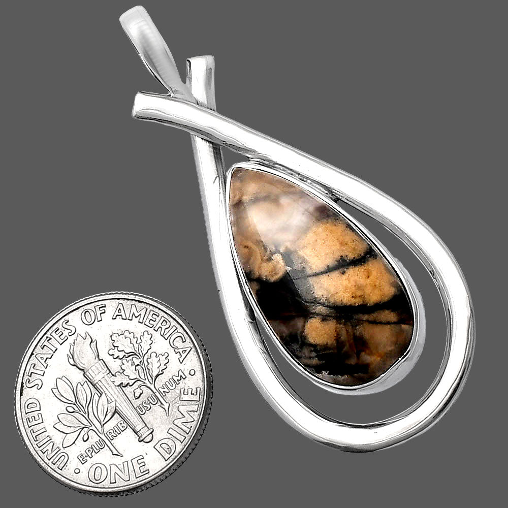 Natural Rose Plume Agate Pendant P-1314 SDP144017