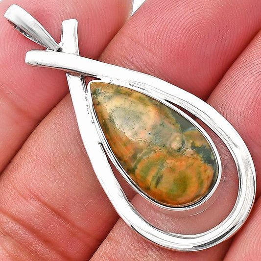 Natural Rhyolite - Rainforest Jasper Pendant P-1314 SDP144021