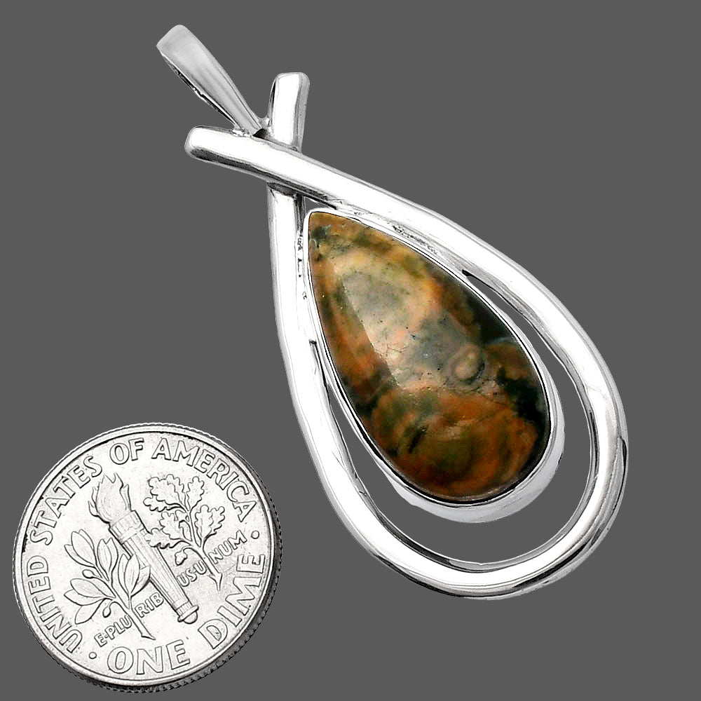 Natural Rhyolite - Rainforest Jasper Pendant P-1314 SDP144021