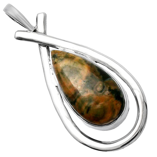 Natural Rhyolite - Rainforest Jasper Pendant P-1314 SDP144021