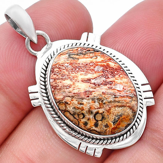 Natural Leopard Skin Jasper Pendant P-1463 SDP144029