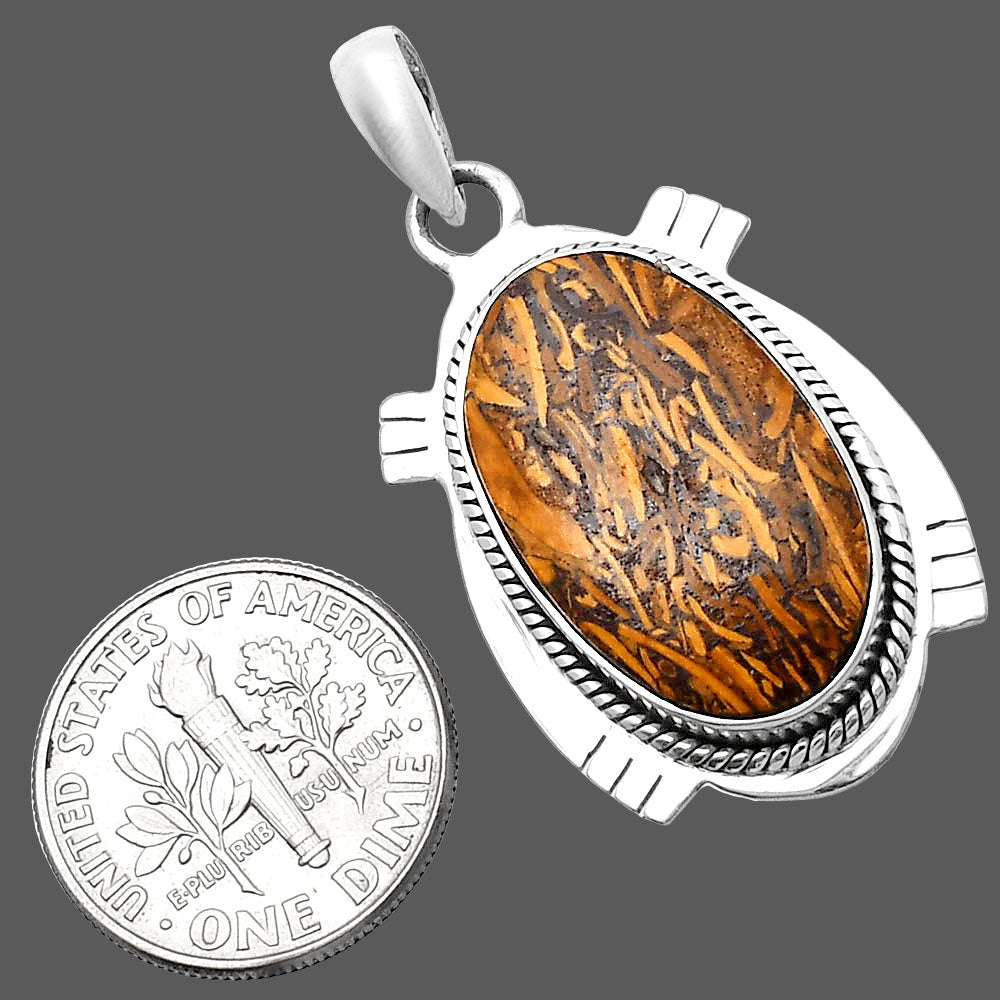 Natural Coquina Fossil Jasper - India Pendant P-1463 SDP144030