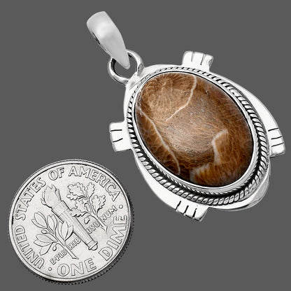 Natural Flower Fossil Coral Pendant P-1463 SDP144051