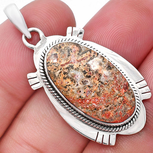 Natural Leopard Skin Jasper Pendant P-1463 SDP144055