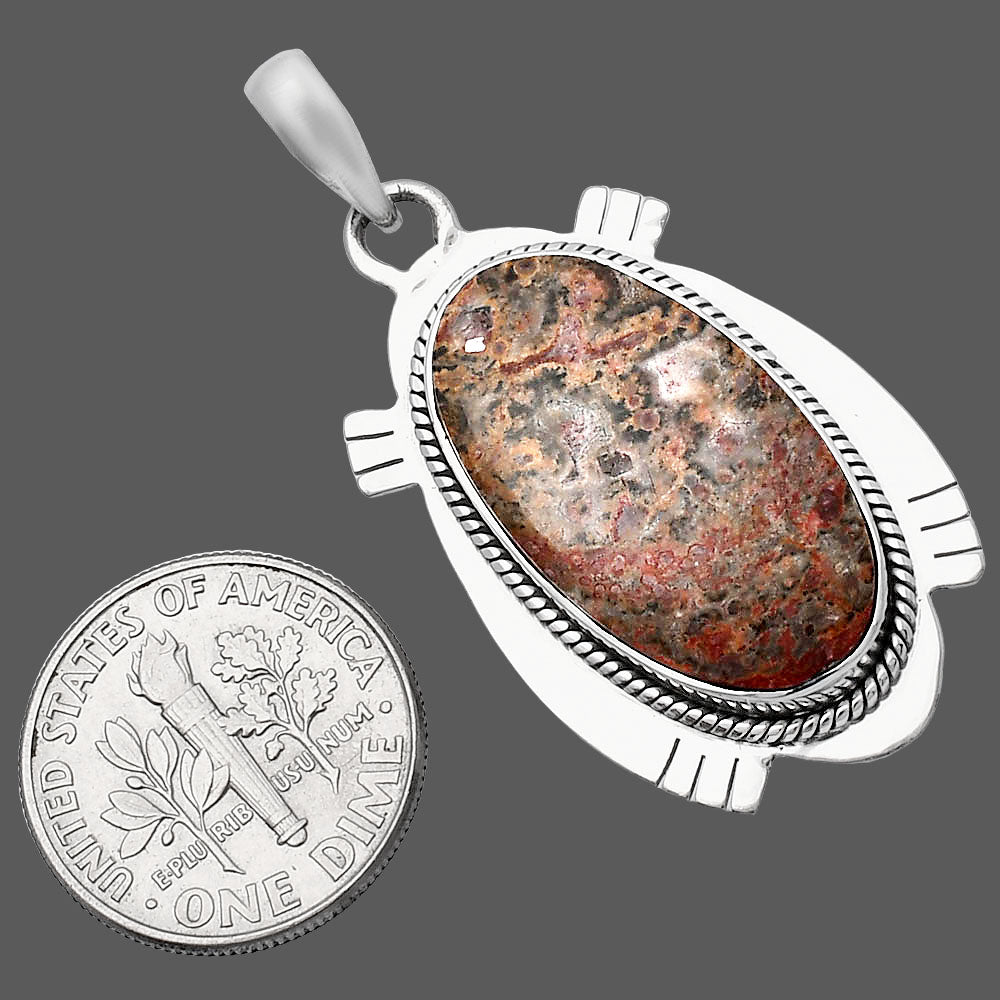 Natural Leopard Skin Jasper Pendant P-1463 SDP144055