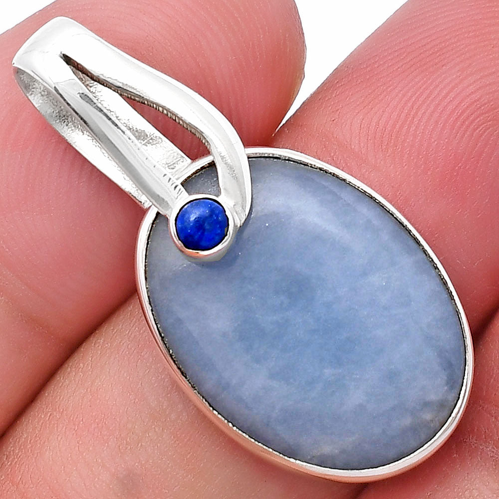 Natural Angelite & Lapis Lazuli Pendant P-1251 SDP144094