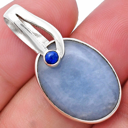 Natural Angelite & Lapis Lazuli Pendant P-1251 SDP144094