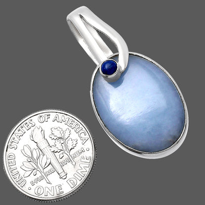 Natural Angelite & Lapis Lazuli Pendant P-1251 SDP144094