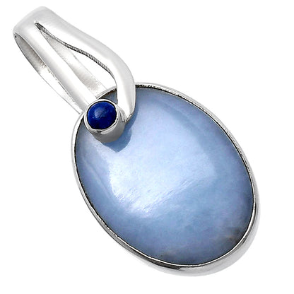 Natural Angelite & Lapis Lazuli Pendant P-1251 SDP144094