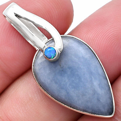 Natural Angelite & Fire Opal Pendant P-1251 SDP144098