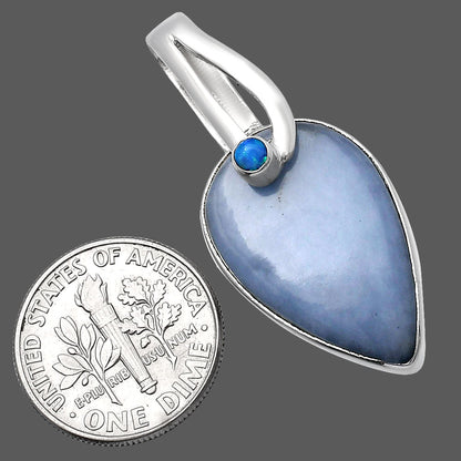 Natural Angelite & Fire Opal Pendant P-1251 SDP144098