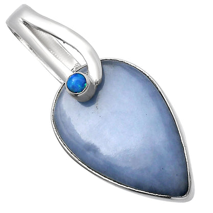 Natural Angelite & Fire Opal Pendant P-1251 SDP144098