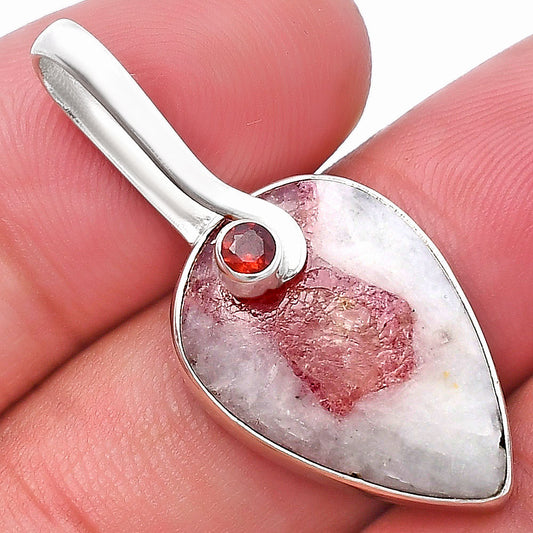 Pink Tourmaline in Quartz & Garnet Pendant P-1251 SDP144118