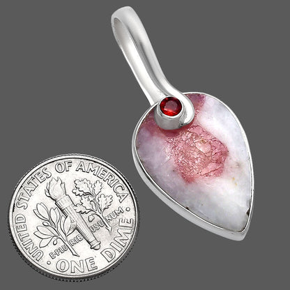 Pink Tourmaline in Quartz & Garnet Pendant P-1251 SDP144118