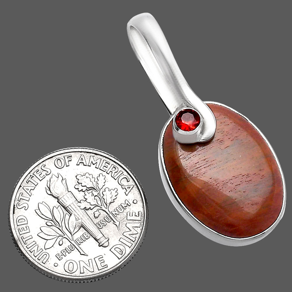 Natural Red Moss Agate & Garnet Pendant P-1251 SDP144141