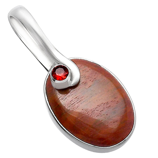 Natural Red Moss Agate & Garnet Pendant P-1251 SDP144141