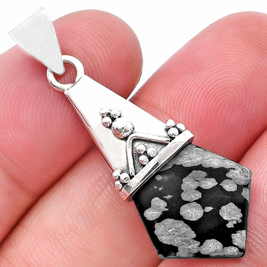Natural Snow Flake Obsidian Pendant P-1139 SDP144156