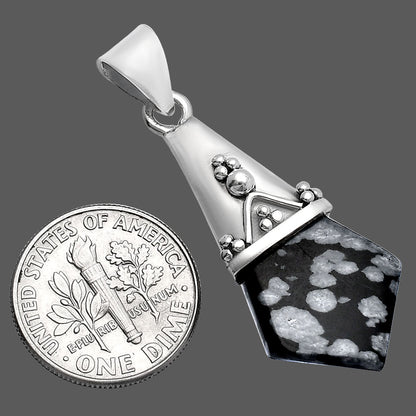 Natural Snow Flake Obsidian Pendant P-1139 SDP144156