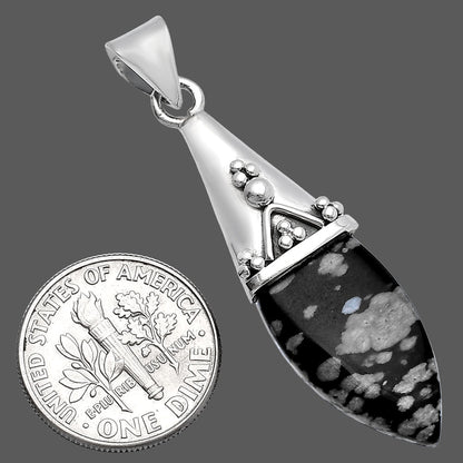 Natural Snow Flake Obsidian Pendant P-1139 SDP144174