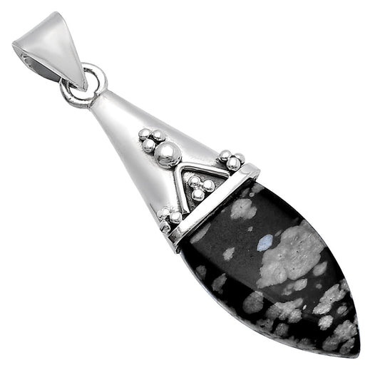 Natural Snow Flake Obsidian Pendant P-1139 SDP144174