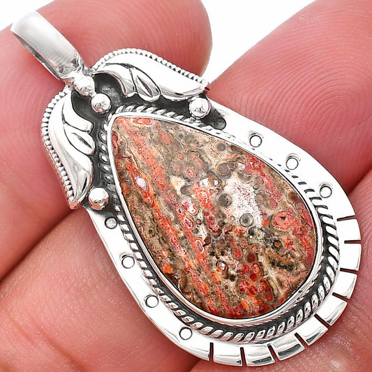 Natural Leopard Skin Jasper Pendant P-1568 SDP144199