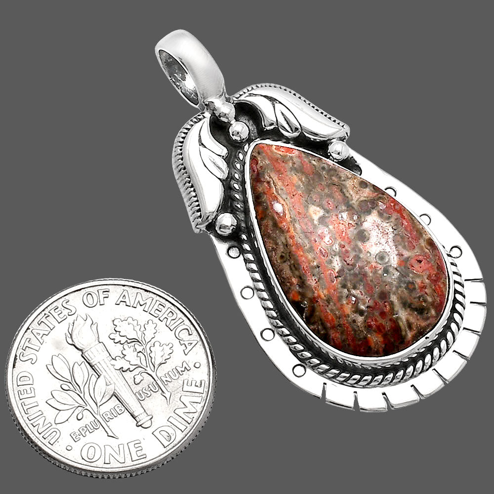 Natural Leopard Skin Jasper Pendant P-1568 SDP144199