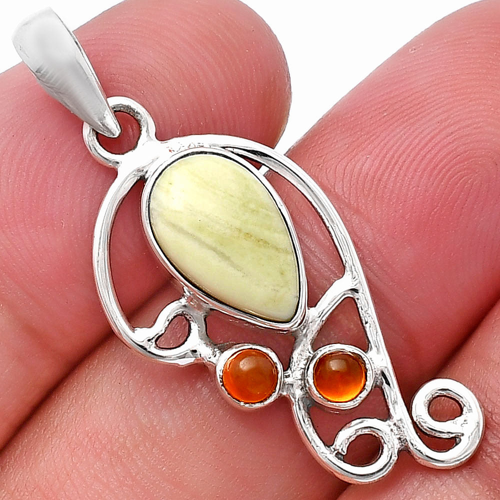 Natural Serpentine & Carnelian Pendant P-1039 SDP144239