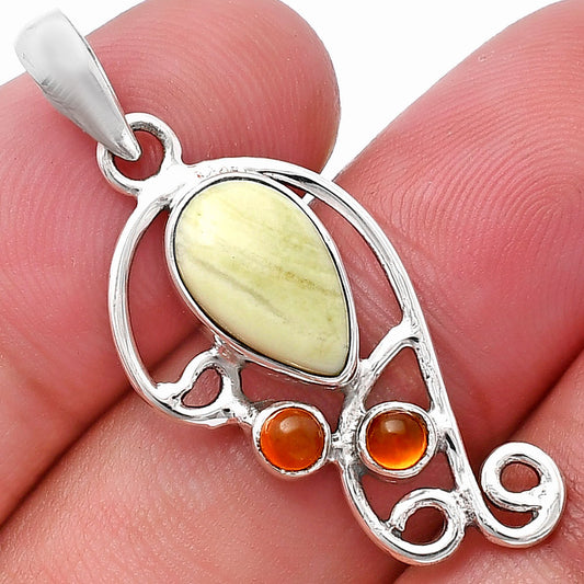Natural Serpentine & Carnelian Pendant P-1039 SDP144239