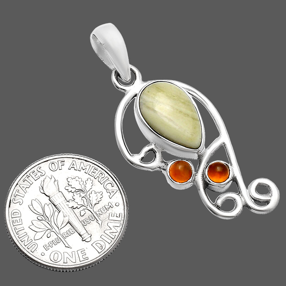 Natural Serpentine & Carnelian Pendant P-1039 SDP144239