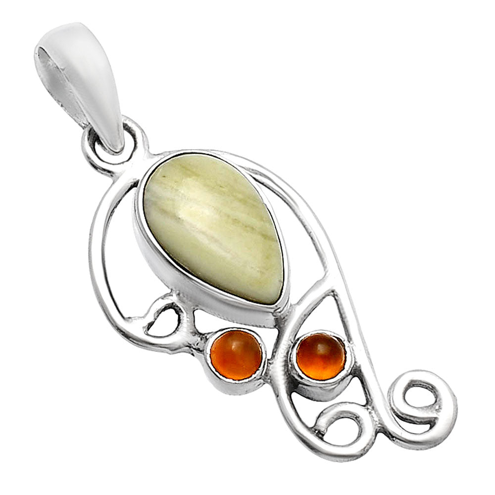 Natural Serpentine & Carnelian Pendant P-1039 SDP144239