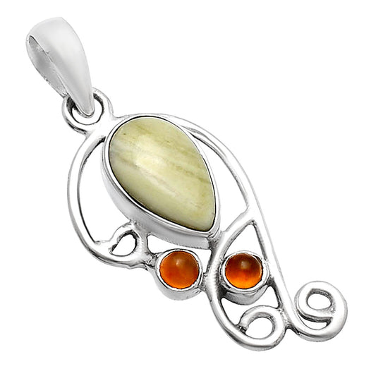 Natural Serpentine & Carnelian Pendant P-1039 SDP144239