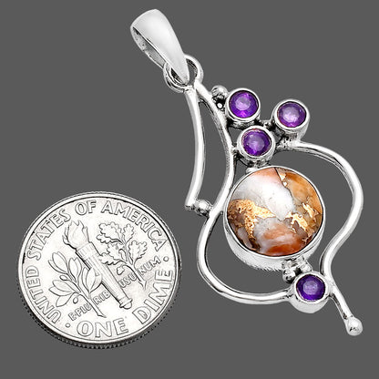 Spiny Oyster Turquoise & Amethyst Pendant P-1037 SDP144241