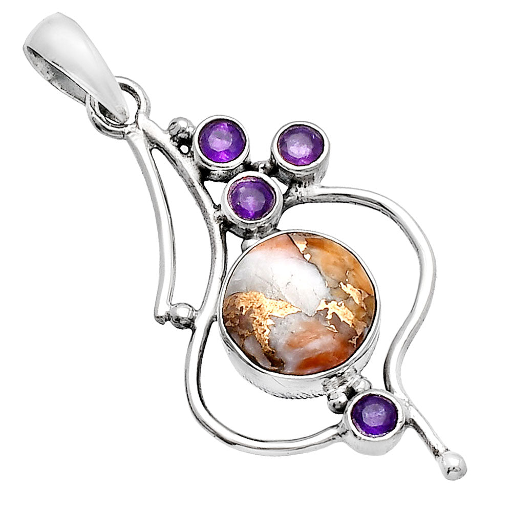 Spiny Oyster Turquoise & Amethyst Pendant P-1037 SDP144241