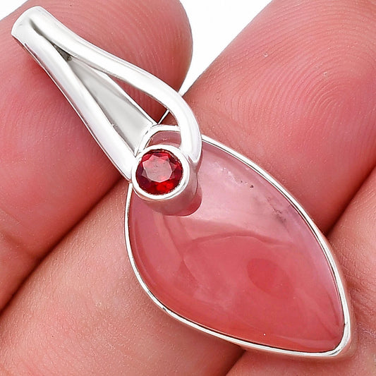 Guava Quartz - Brazil & Garnet Pendant P-1251 SDP144264
