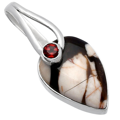 Natural Peanut Wood & Garnet Pendant P-1251 SDP144265