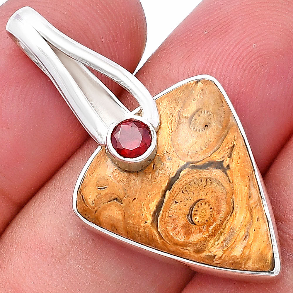 Natural Rock Calcy & Garnet Pendant P-1251 SDP144267