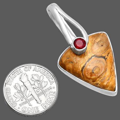 Natural Rock Calcy & Garnet Pendant P-1251 SDP144267