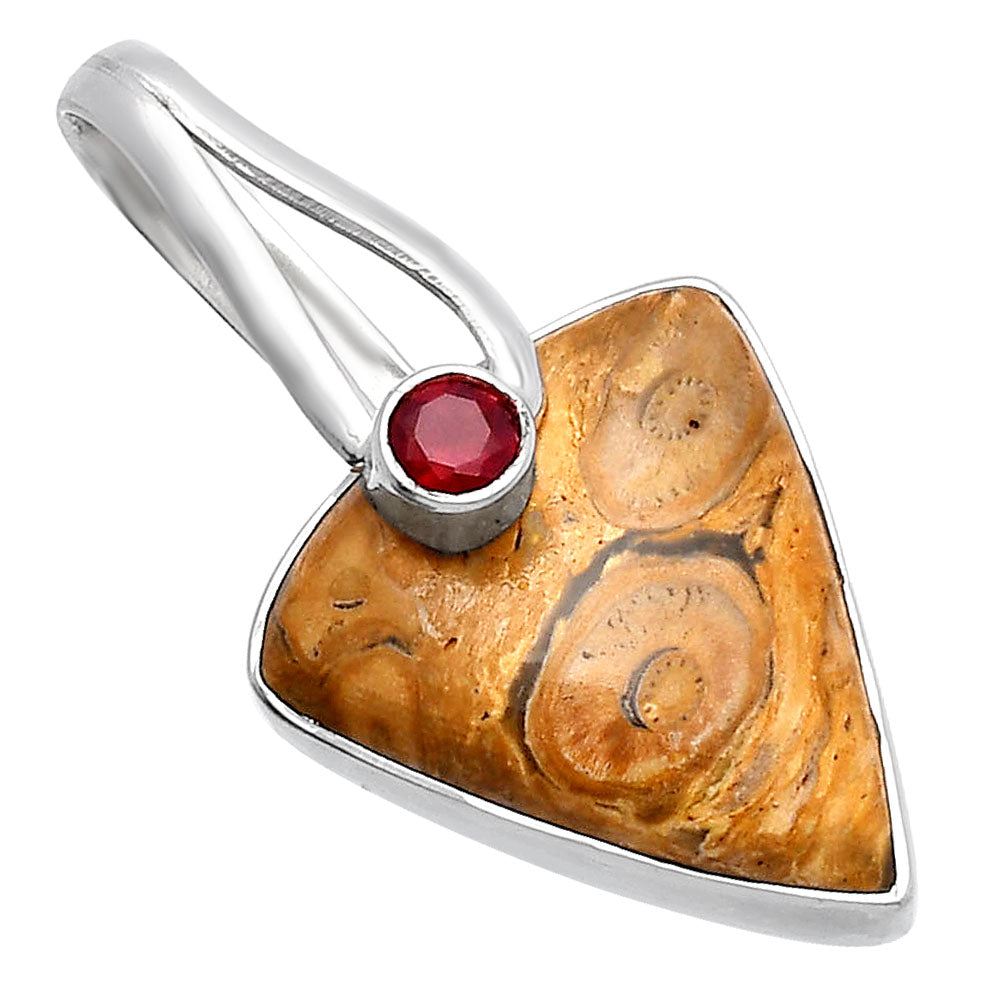 Natural Rock Calcy & Garnet Pendant P-1251 SDP144267