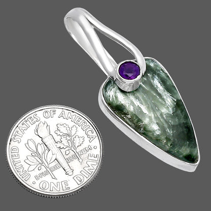 Russian Seraphinite & Amethyst Pendant P-1251 SDP144285