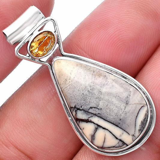 Natural Porcelain Jasper & Citrine Pendant P-1130 SDP144328