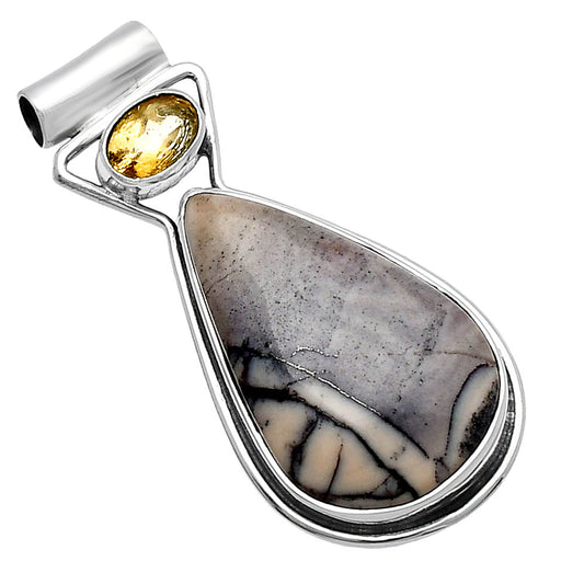 Natural Porcelain Jasper & Citrine Pendant P-1130 SDP144328