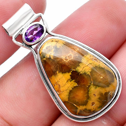 Ocean Jasper - Madagascar & Amethyst Pendant P-1130 SDP144334