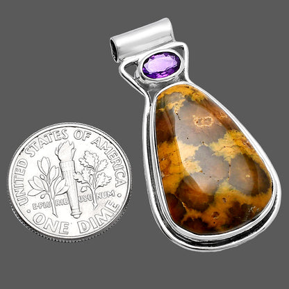 Ocean Jasper - Madagascar & Amethyst Pendant P-1130 SDP144334